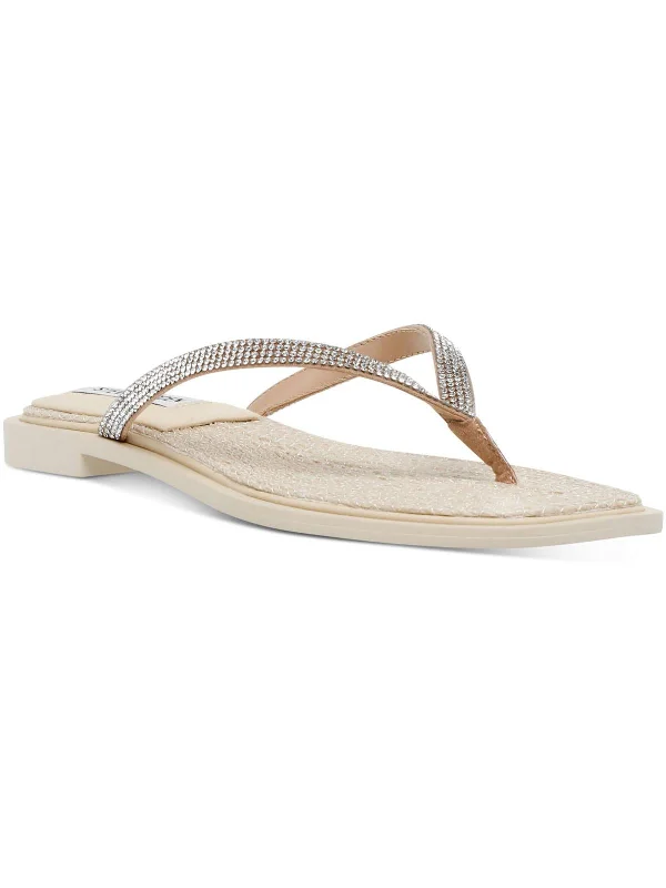 Streetwear-Inspired Footwear Abela Womens Faux Leather Thong Flip-Flops