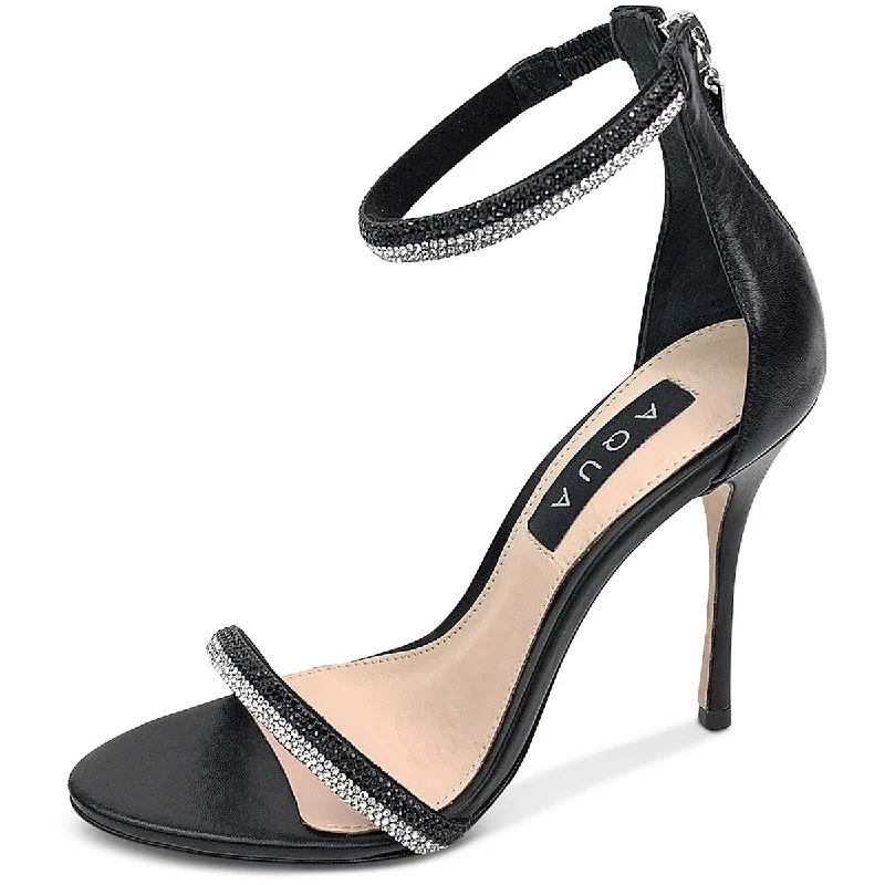 On-Trend Fashion Offers Aqua Womens Olivia  Ankle Strap Leather Heels