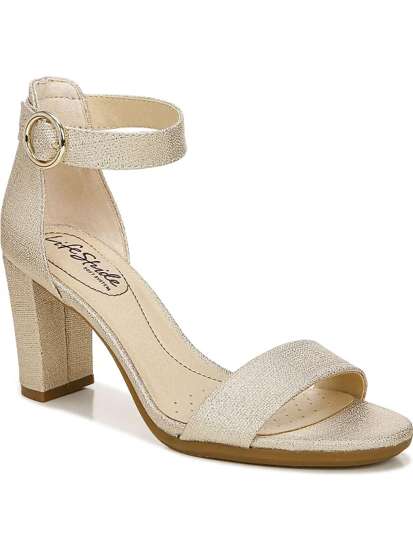 Additional Time-Limited Offers Averly Womens Faux Leather Open Toe Heels