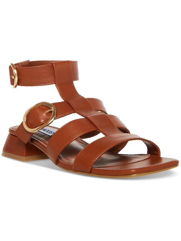 Laid-Back Fashion Offers Aylin Womens Leather Square Toe Gladiator Sandals
