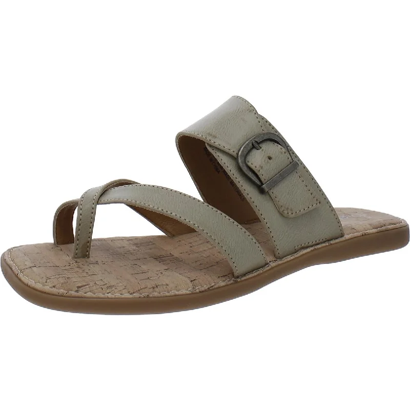 Swimwear Summer Blowout B.O.C. Womens Kelsee Faux Leather Slip On Slide Sandals