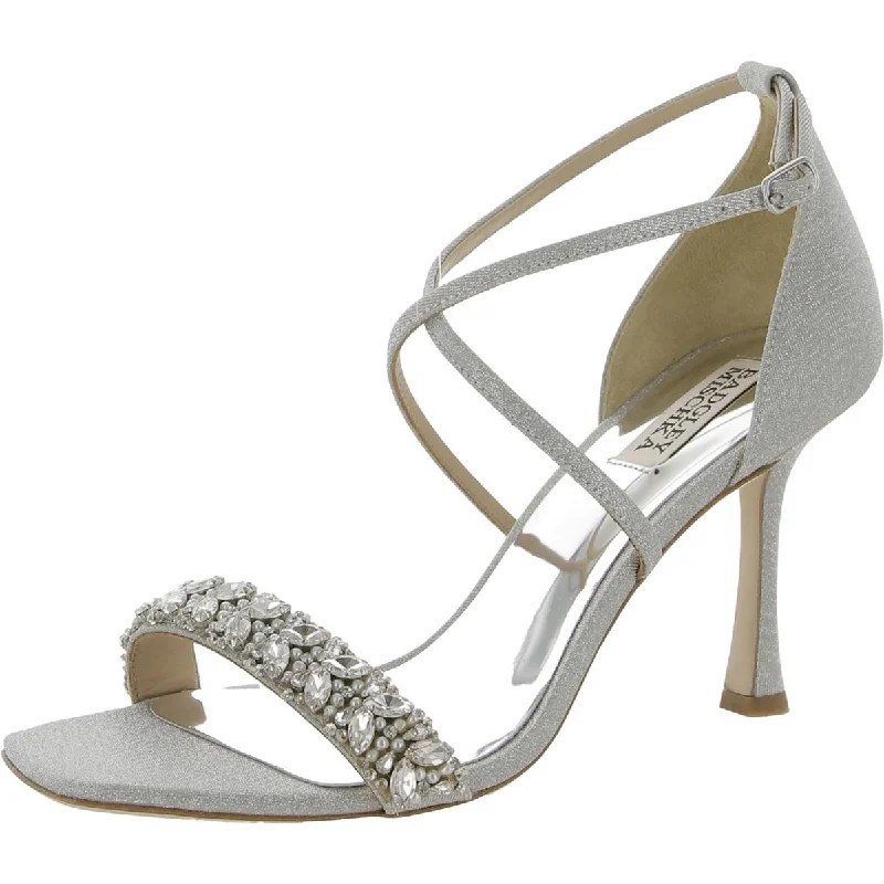 You'Ll Love Us Because Badgley Mischka Womens Nala  Embellished Strappy Heels