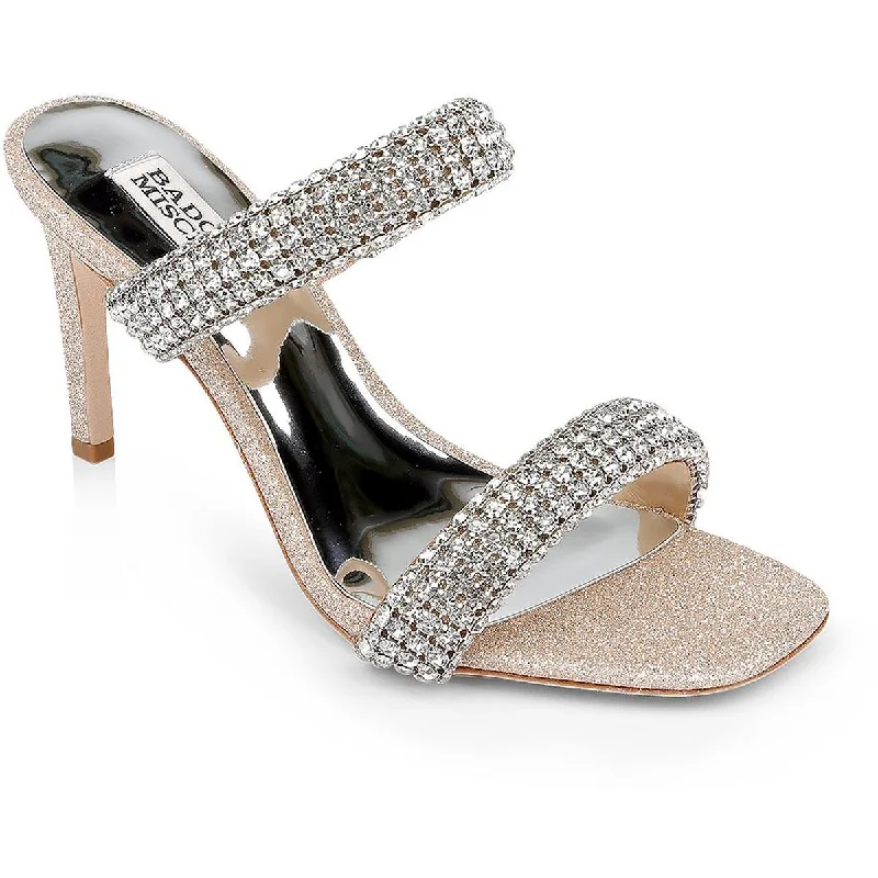 Embrace New Fashion Badgley Mischka Womens Sade Leather Embellished Heels