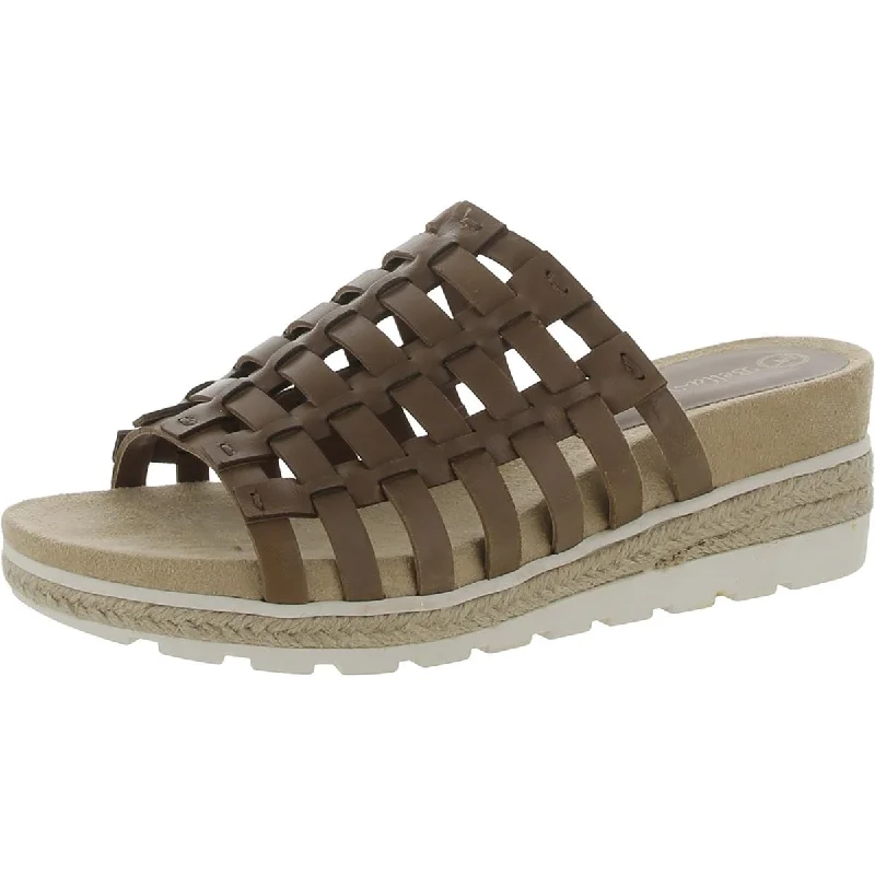 Luxury Fashion Discounts Bella Vita Womens Oaklynn Leather Slip-On Wedge Sandals