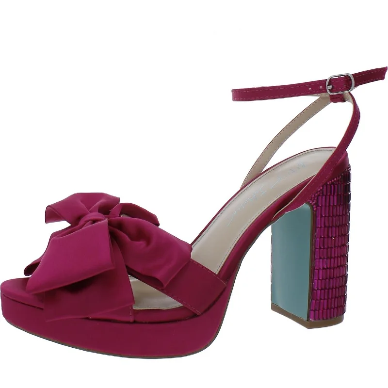 Best Shoe Deals Betsey Johnson Womens Maddy Satin Embellished Heels