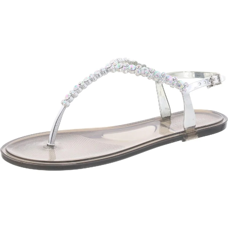 Fashion Deal BHFO  Womens Rhinestone Thong Ankle Strap