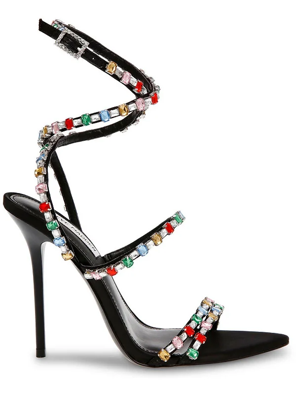 Trend Leading Collection Bijour Womens Embellished Satin Heels