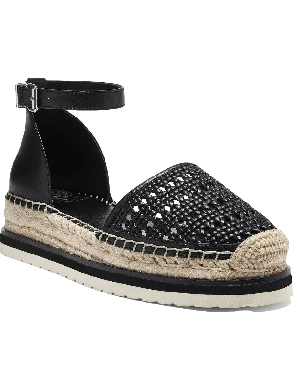 Discount Store Bredenna Womens Leather Ankle Strap Espadrilles