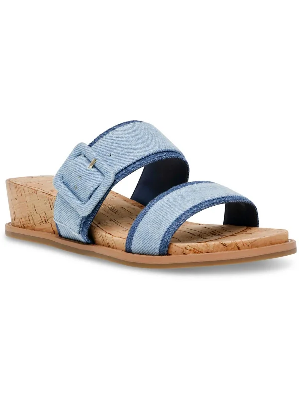 Everyday Shoes Promotion Brenda Womens Slip On Squared Toe Wedge Sandals