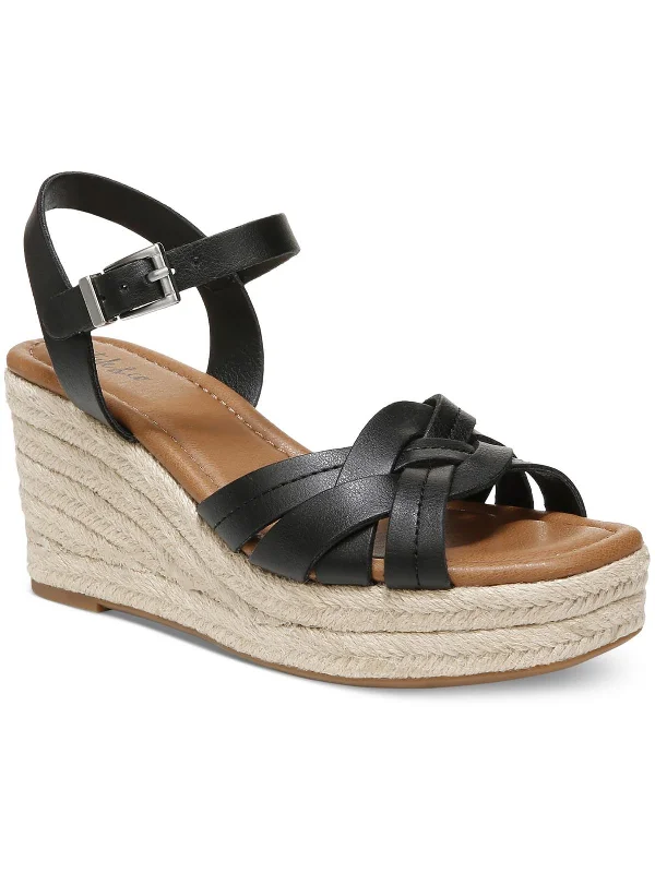 Chic Styles Cerres Womens Faux Leather Platform Slingback Sandals