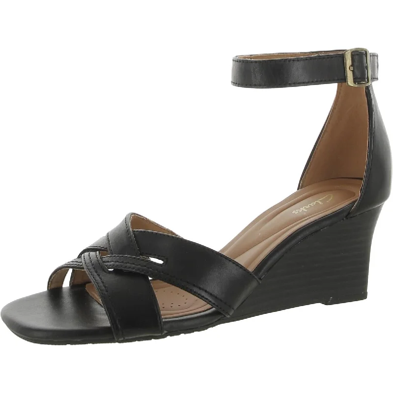 Durable Dress Shoes Promotion Clarks Womens Cielo Charm Leather Criss-Cross Wedge Sandals Durable Dress Shoes Promotion Clarks Womens Cielo Charm Leather Criss-Cross Wedge Sandals