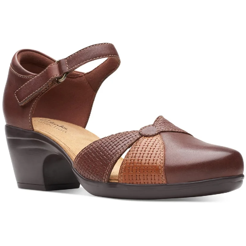 High-Fashion Casual Shoes Clarks Womens Emily Rae Round Toe Leather Heels