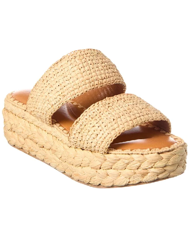 Seasonal Clearance Clergerie Arlene Raffia Platform Sandal