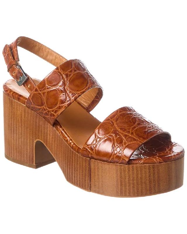 Stylish Casual Footwear Clergerie Cora Embossed Leather Sandal