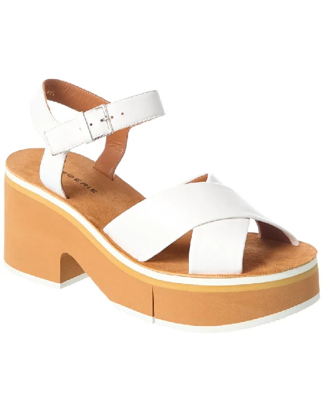 Vintage Style Deals Clergerie Courtney Leather Platform Sandal