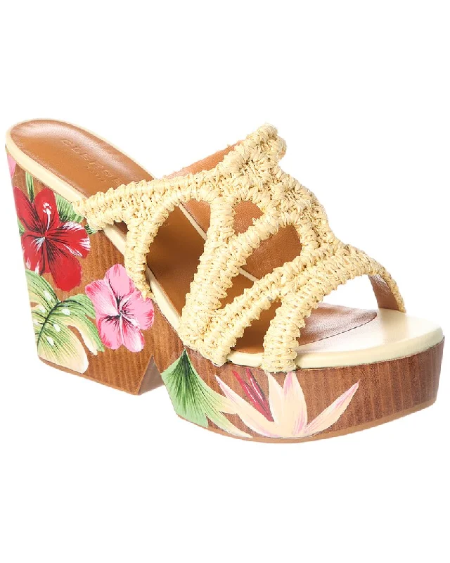 Insane Discount Onslaught Clergerie Delila Raffia & Leather Sandal