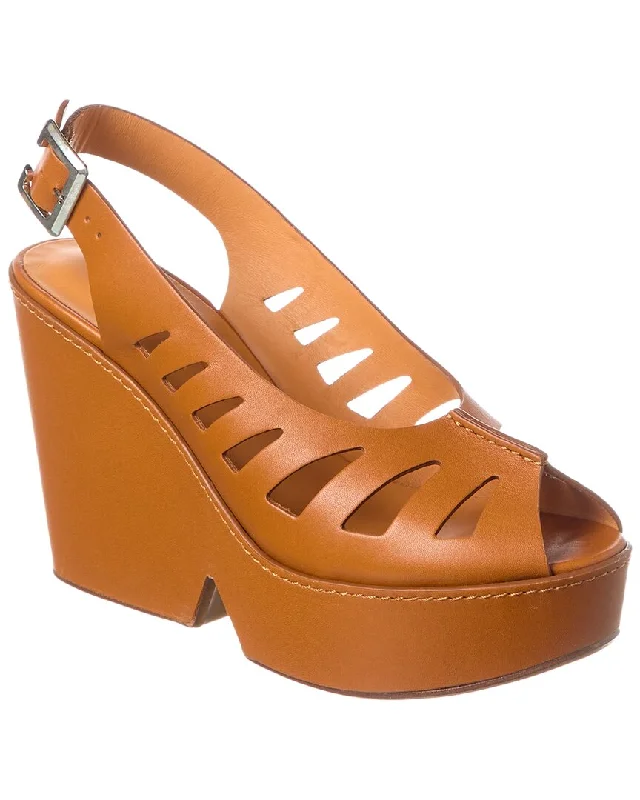 Trendy Casual Shoes Offer Clergerie Diane Leather Wedge Sandal