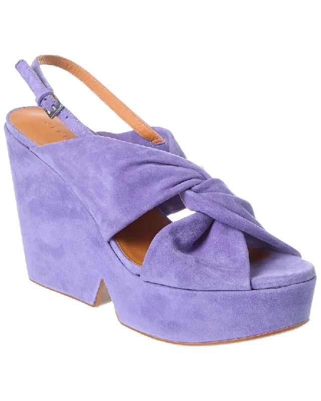 Classic Elegance Sales Clergerie Dixie Suede Wedge Sandal