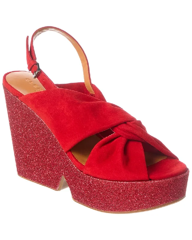 Trendy Boots Discount Clergerie Dixiesv Suede Wedge Sandal