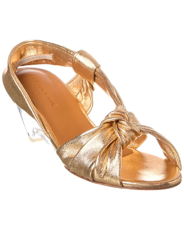 Comfortable Trendy Shoes Clergerie Doha Leather Wedge Sandal