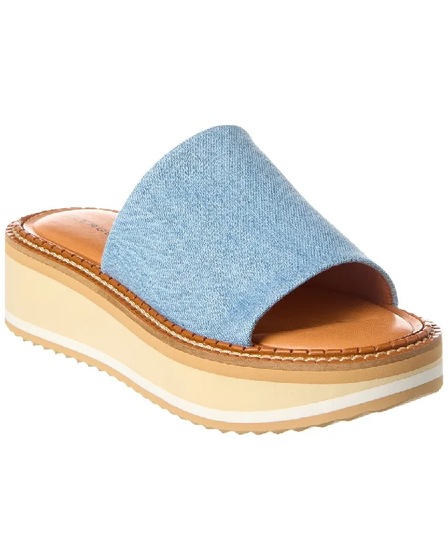 Fashionable Arch Support Shoes Promotion Clergerie Fastj Denim Platform Sandal