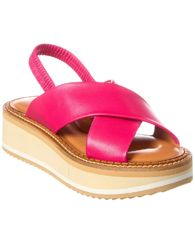 Flash Sales Today Clergerie Freedom Leather Platform Sandal