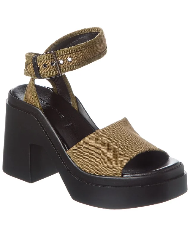 Durable Fashion Picks Clergerie Noet Canvas & Leather Platform Sandal