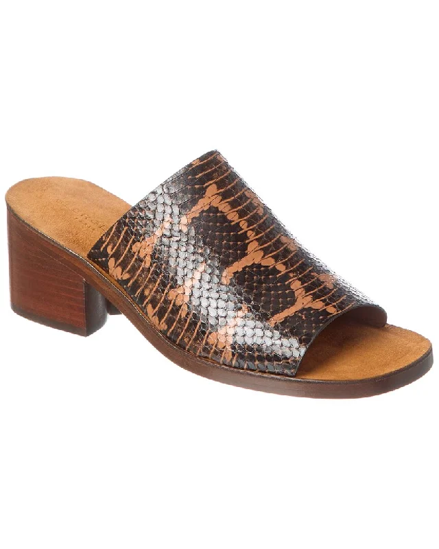 Lightweight Fashion Shoes Clergerie Vinny Snake-Embossed Leather Sandal