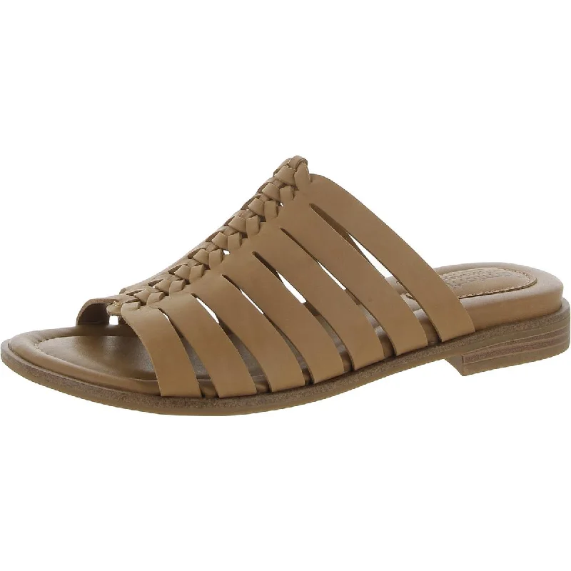 Comfortable Chic Comfortiva Womens Dasya Leather Braided Slide Sandals