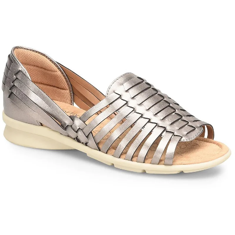 Vintage Style Deals Comfortiva Womens Putnam Leather Peep Toe Strappy Sandals