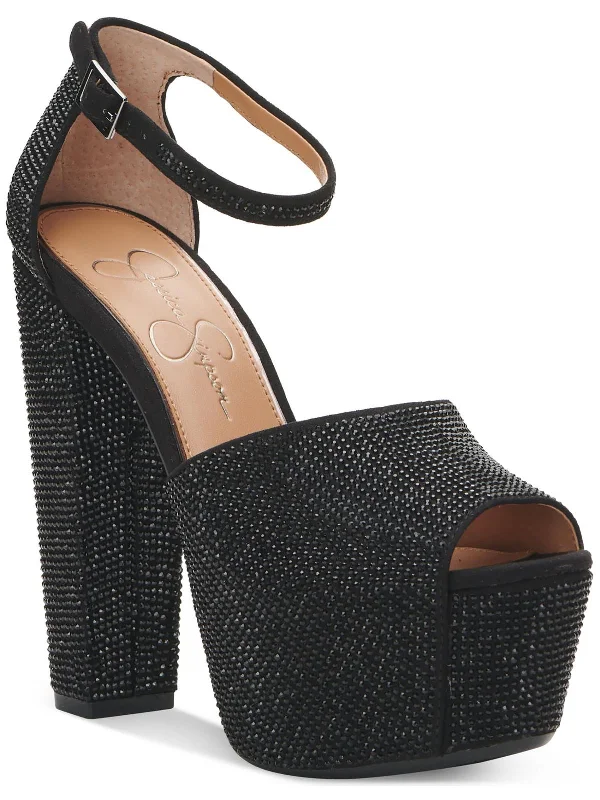 Discount Price Dameka 2 Womens Microsuede Ankle Strap Platform Sandals