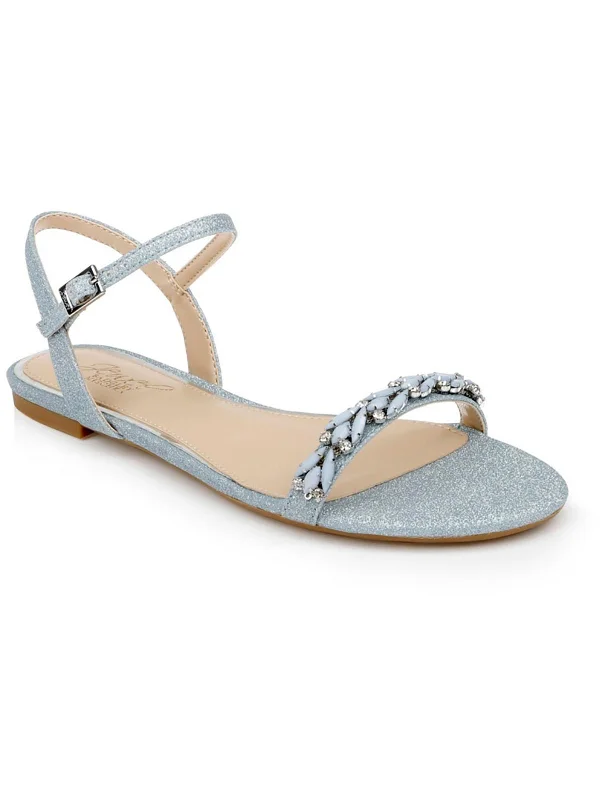 Weekend Exclusive DANICA Womens Embellished Faux Leather Ankle Strap