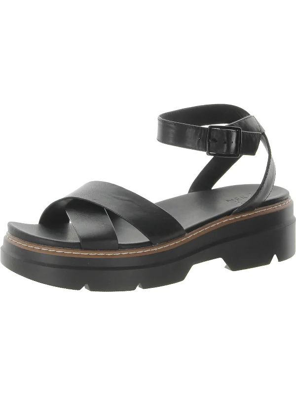 Vintage-Inspired Style Offers Darry Womens Leather Ankle Strap Platform Sandals