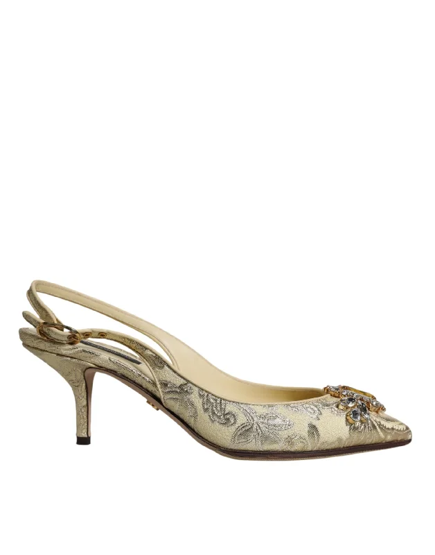 Must-Have Style Discounts Dolce & Gabbana  Crystal Pumps Heels Slingbacks Women's Shoes (Pre-Owned)