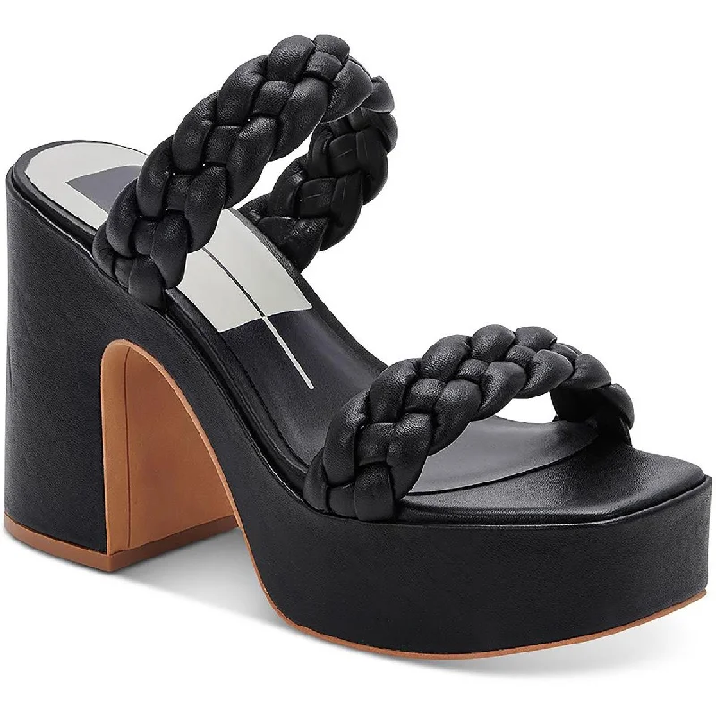 Hurry Before It's Gone Dolce Vita Womens Wiley Faux Leather Slip-On Platform Sandals