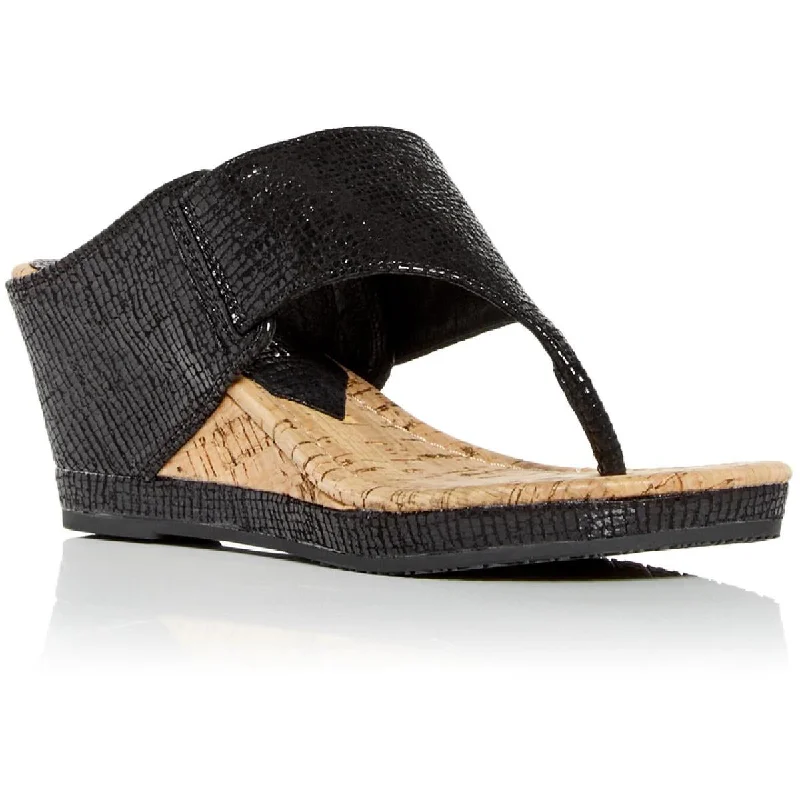 Seasonal Footwear Sale Donald J. Pliner Womens Malonet 8 Cork Leather Wedge Sandals