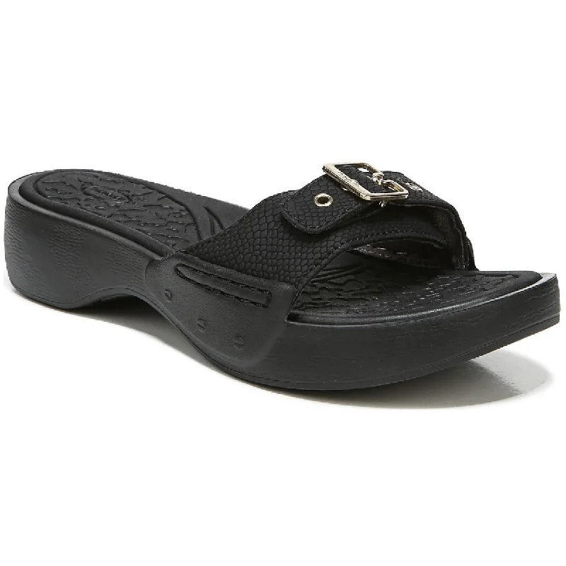 New In This Season Dr. Scholl's Shoes Womens Rock On Slip On Buckle Slide Sandals