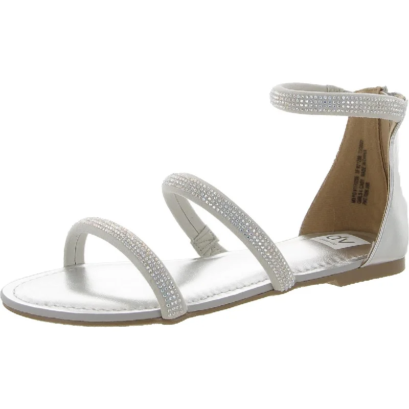 Women's Versatile Shoes DV By Dolce Vita Womens Cady Rhinestone Metallic Slide Sandals