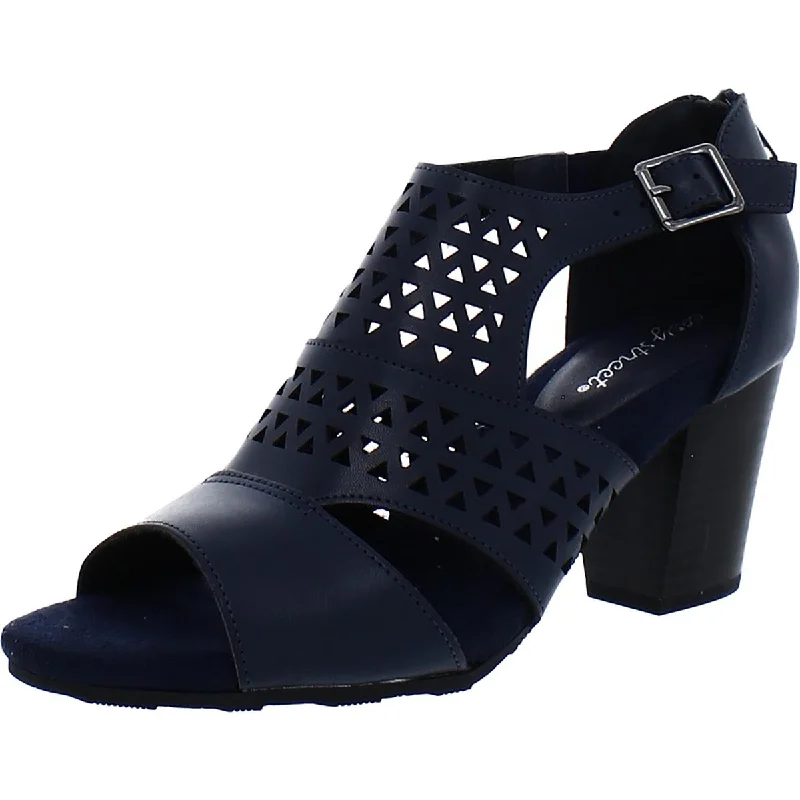 Elevated Casual Discounts Easy Street Womens Adara Faux Leather Laser Cut Block Heels