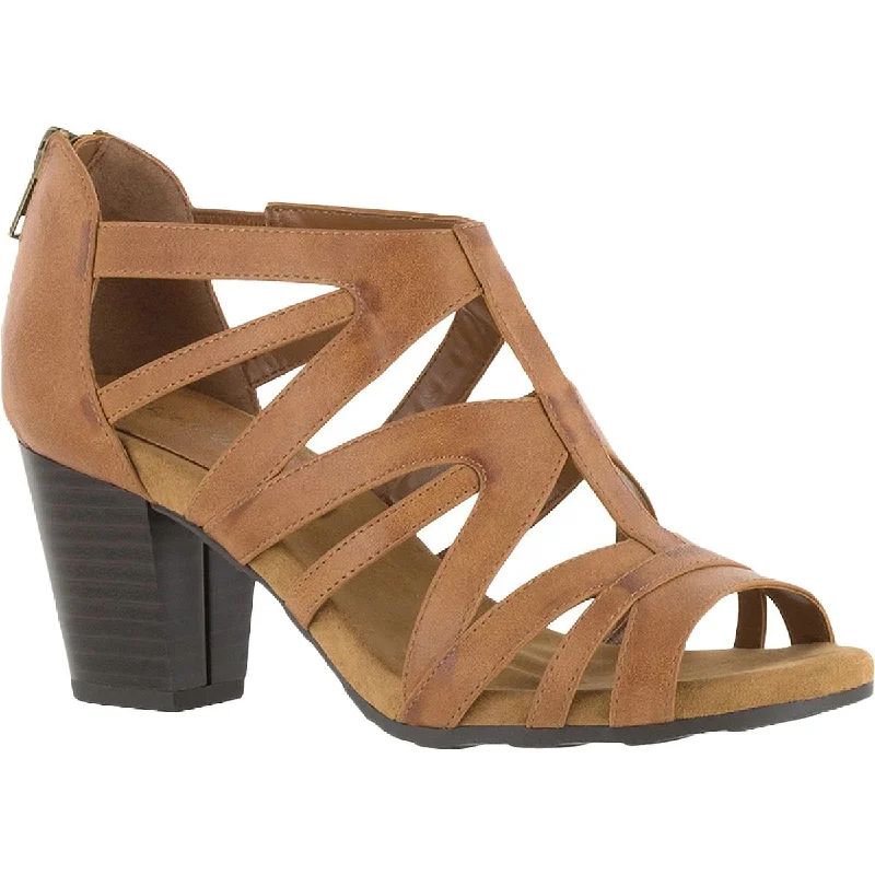 Casual Chic Footwear Offers Easy Street Womens Amaze Faux Leather Gladiator Dress Sandals