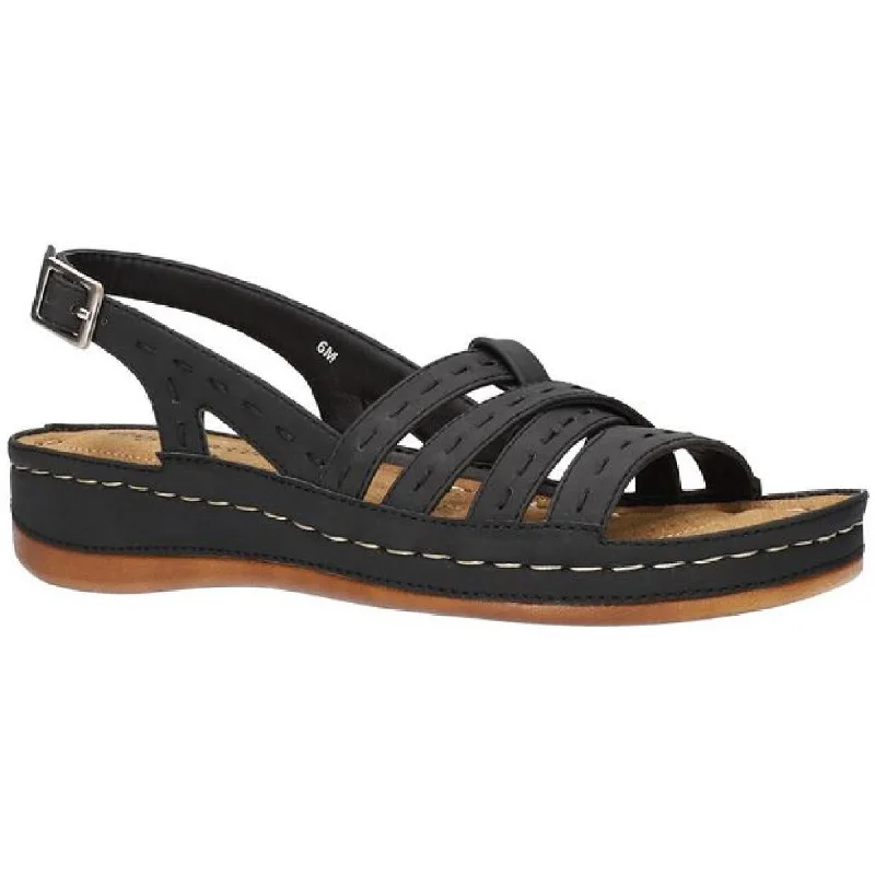 Holiday Discount Easy Street Womens Kehlani Faux Leather Open Toe Wedge Sandals