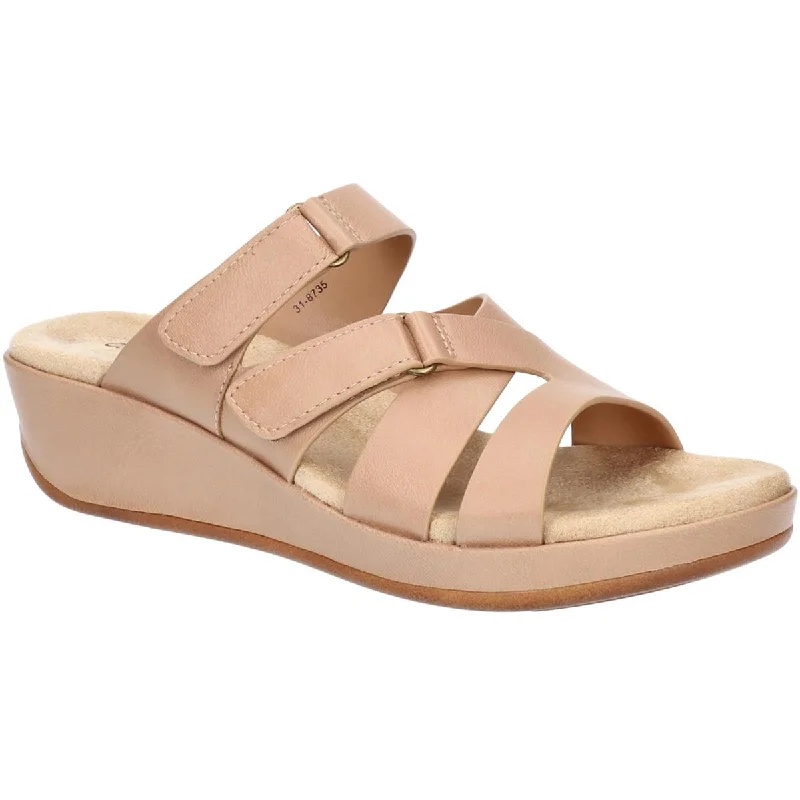 Hot Sale Easy Street Womens Koda Faux Leather Strappy Slide Sandals