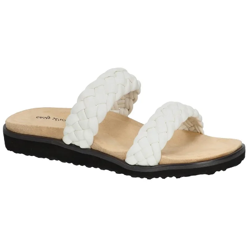 Edgy Fashion Deals Easy Street Womens Susi Metallic Woven Slide Sandals