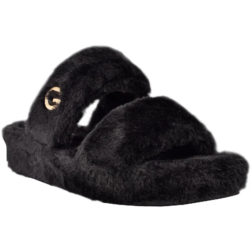 Luxury Boots Sale GBG Los Angeles Womens Faux Fur Slide Sandals