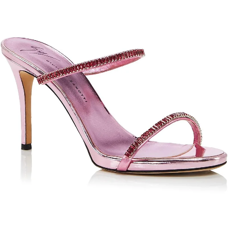 Cozy Winter Boots Promotion Giuseppe Zanotti Womens Alien Leather Strappy Slide Sandals