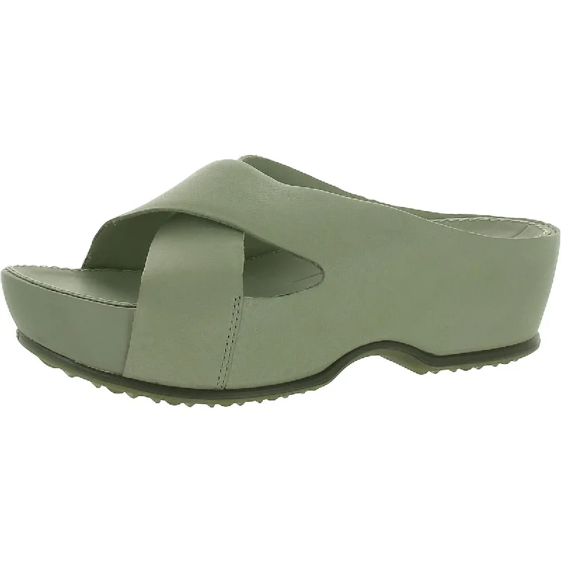 Urban Fashion Footwear Ifla Womens Leather Slip On Slide Sandals