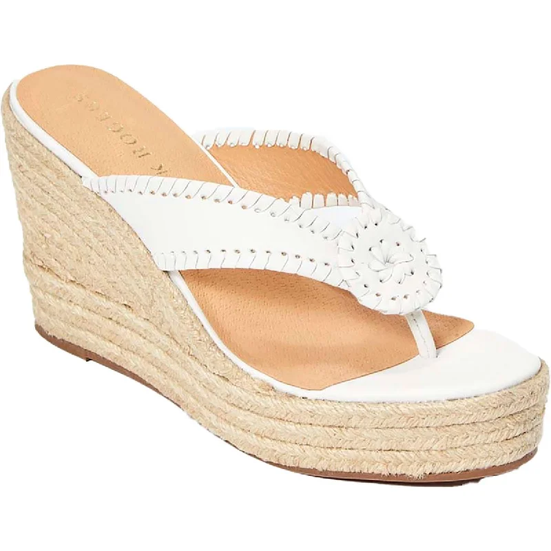 Hurry Before It's Gone Jack Rogers Womens Rowan Leather Wedge Espadrilles