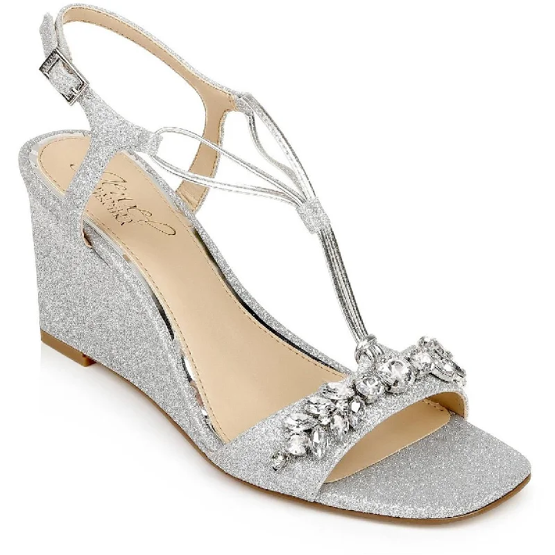 Find Your Unique Flair Jewel Badgley Mischka Womens Oakes Rhinestone Slingback Evening Sandals