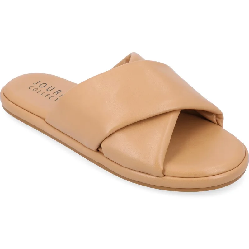 Seasonal Clearance Journee Collection Womens ADDILYNN Round toe Slip on Flatform Sandals