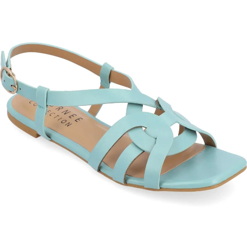 Limited Time Offer Journee Collection Womens ALORRA Patent Leather Open Toe Flatform Sandals